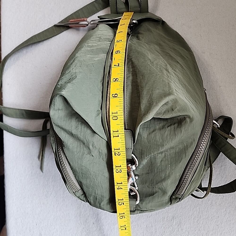 Rebecca Minkoff Julian Backpack Olive Green Nylon Utility Bag Silver Hardware - Picture 4 of 16